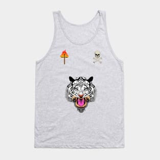 White tiger,skull and Bones,burning cross Tank Top